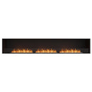 EcoSmart Fire Flex 122SS 130" Black Single Sided Ethanol Fireplace Insert with Stainless Steel Burner and Black Glass Charcoal by Mad Design Group