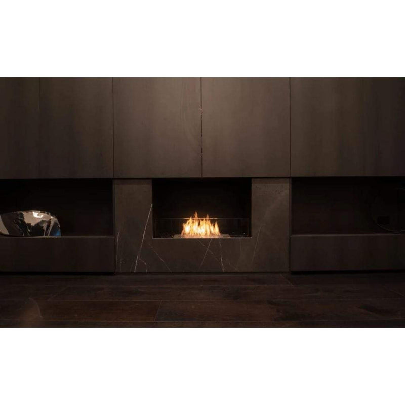 EcoSmart Fire Flex 18SS 22" Black Single Sided Ethanol Fireplace Insert with Clean-Burning Stainless Steel Burner by Mad Design Group