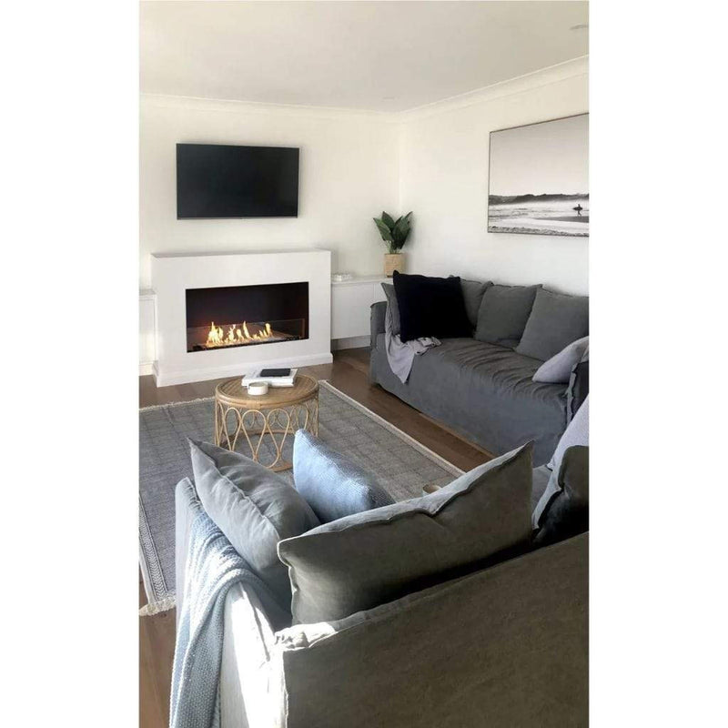 EcoSmart Fire Flex 18SS 22" Black Single Sided Ethanol Fireplace Insert with Clean-Burning Stainless Steel Burner by Mad Design Group