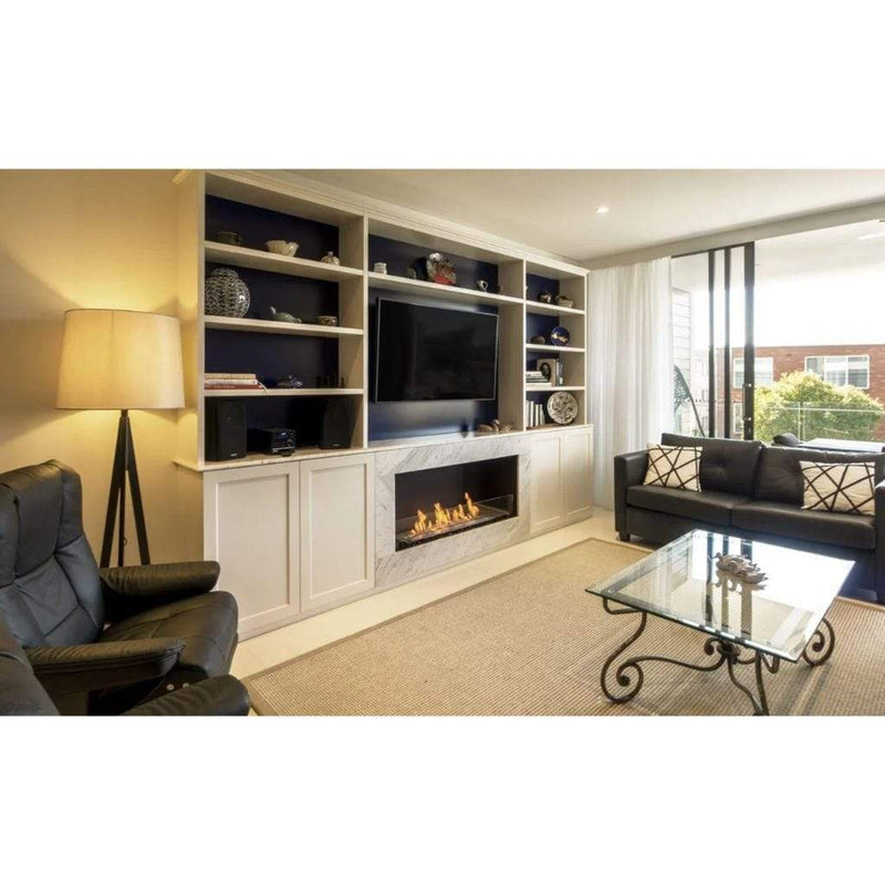 EcoSmart Fire Flex 18SS 22" Black Single Sided Ethanol Fireplace Insert with Clean-Burning Stainless Steel Burner by Mad Design Group