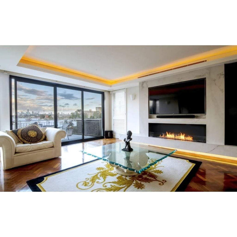 EcoSmart Fire Flex 18SS 22" Black Single Sided Ethanol Fireplace Insert with Clean-Burning Stainless Steel Burner by Mad Design Group