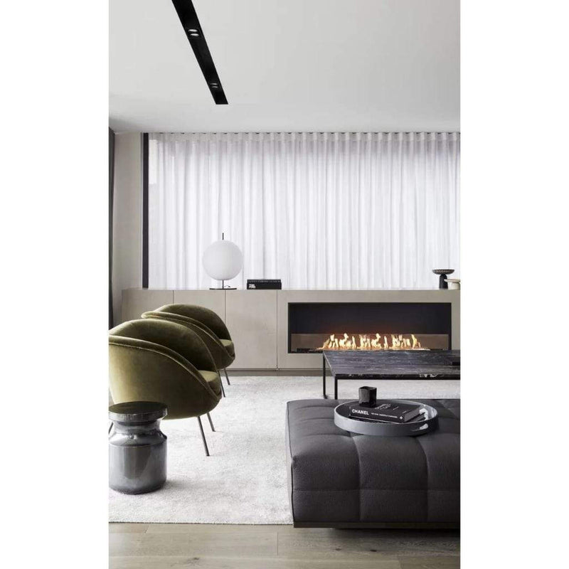 EcoSmart Fire Flex 18SS 22" Black Single Sided Ethanol Fireplace Insert with Clean-Burning Stainless Steel Burner by Mad Design Group