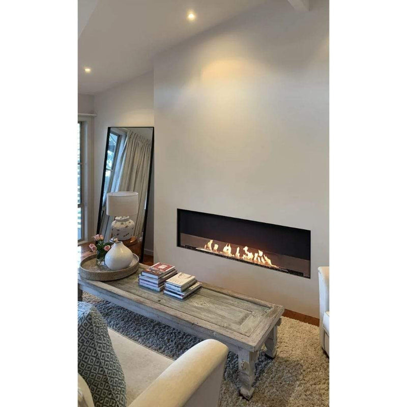 EcoSmart Fire Flex 18SS 22" Black Single Sided Ethanol Fireplace Insert with Clean-Burning Stainless Steel Burner by Mad Design Group