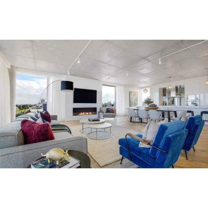 EcoSmart Fire Flex 18SS 22" Black Single Sided Ethanol Fireplace Insert with Clean-Burning Stainless Steel Burner by Mad Design Group