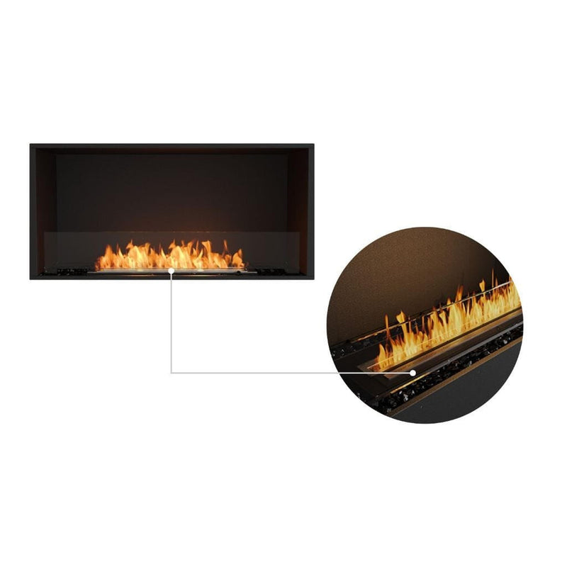EcoSmart Fire Flex 42SS 49" Black Single Sided Ethanol Fireplace Insert with Clean-Burning Stainless Steel Burner by Mad Design Group