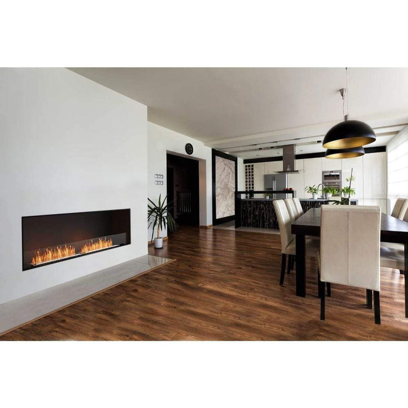 EcoSmart Fire Flex 42SS 49" Black Single Sided Ethanol Fireplace Insert with Clean-Burning Stainless Steel Burner by Mad Design Group