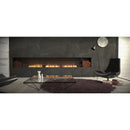 EcoSmart Fire Flex 50SS Black 57" Single Sided Ethanol Fireplace Insert with Left Side Decorative Box and Stainless Steel Burner by Mad Design Group