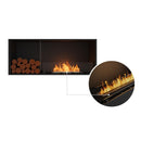 EcoSmart Fire Flex 50SS Black 57" Single Sided Ethanol Fireplace Insert with Left Side Decorative Box and Stainless Steel Burner by Mad Design Group