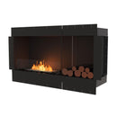 EcoSmart Fire Flex 50SS Black 57" Single Sided Ethanol Fireplace Insert with Left Side Decorative Box and Stainless Steel Burner by Mad Design Group