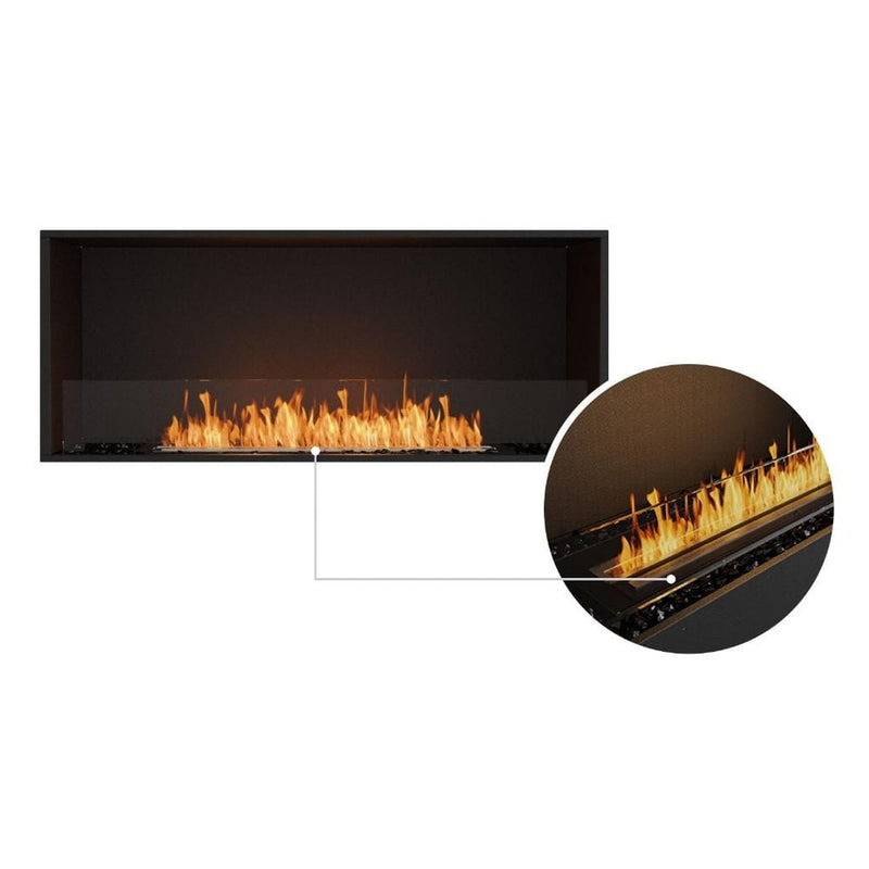 EcoSmart Fire Flex 50SS 57" Black Single Sided Ethanol Fireplace Insert with Clean-Burning Stainless Steel Burner by Mad Design Group