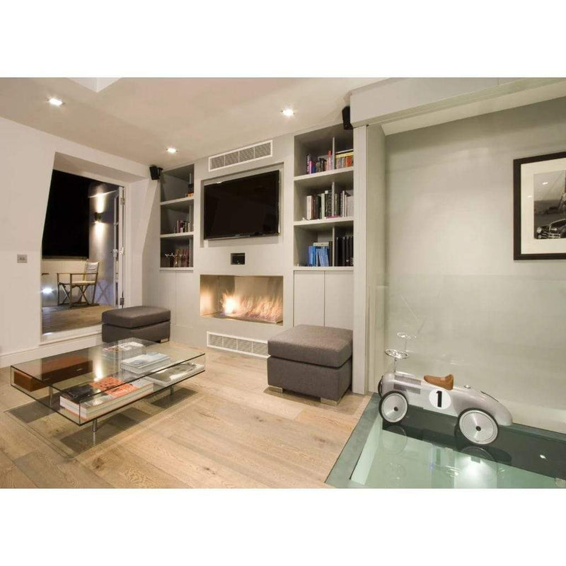 EcoSmart Fire Flex 50SS 57" Black Single Sided Ethanol Fireplace Insert with Clean-Burning Stainless Steel Burner by Mad Design Group