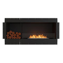 EcoSmart Fire Flex 60SS Black 67" Single Sided Ethanol Fireplace Insert with Left Side Decorative Box and Stainless Steel Burner by Mad Design Group
