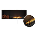 EcoSmart Fire Flex 60SS Black 67" Single Sided Ethanol Fireplace Insert with Left Side Decorative Box and Stainless Steel Burner by Mad Design Group