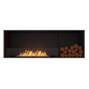 EcoSmart Fire Flex 60SS Black 67" Single Sided Ethanol Fireplace Insert with Left Side Decorative Box and Stainless Steel Burner by Mad Design Group