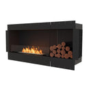 EcoSmart Fire Flex 60SS Black 67" Single Sided Ethanol Fireplace Insert with Left Side Decorative Box and Stainless Steel Burner by Mad Design Group