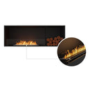 EcoSmart Fire Flex 60SS Black 67" Single Sided Ethanol Fireplace Insert with Left Side Decorative Box and Stainless Steel Burner by Mad Design Group