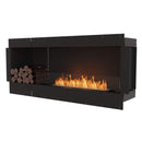 EcoSmart Fire Flex 68SS 76" Black Single Sided Ethanol Fireplace Insert with Stainless Steel Burner and Left Side Decorative Box – Clean Burning Flame by Mad Design Group