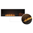 EcoSmart Fire Flex 68SS 76" Black Single Sided Ethanol Fireplace Insert with Stainless Steel Burner and Left Side Decorative Box – Clean Burning Flame by Mad Design Group