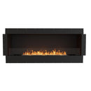 EcoSmart Fire Flex 68SS Black 76" Single Sided Ethanol Fireplace Insert with Stainless Steel Burner by Mad Design Group