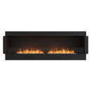EcoSmart Fire Flex 86SS 94" Black Single Sided Ethanol Fireplace Insert with Stainless Steel Burner and Decorative Black Glass Charcoal by Mad Design Group