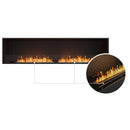 EcoSmart Fire Flex 86SS 94" Black Single Sided Ethanol Fireplace Insert with Stainless Steel Burner and Decorative Black Glass Charcoal by Mad Design Group