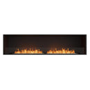 EcoSmart Fire Flex 86SS 94" Black Single Sided Ethanol Fireplace Insert with Stainless Steel Burner and Decorative Black Glass Charcoal by Mad Design Group