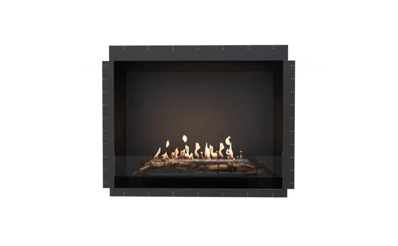 EcoSmart Fire Heritage 56SS 64" Black Ventless Fireplace Insert with Stainless Steel Ethanol Burner by Mad Design