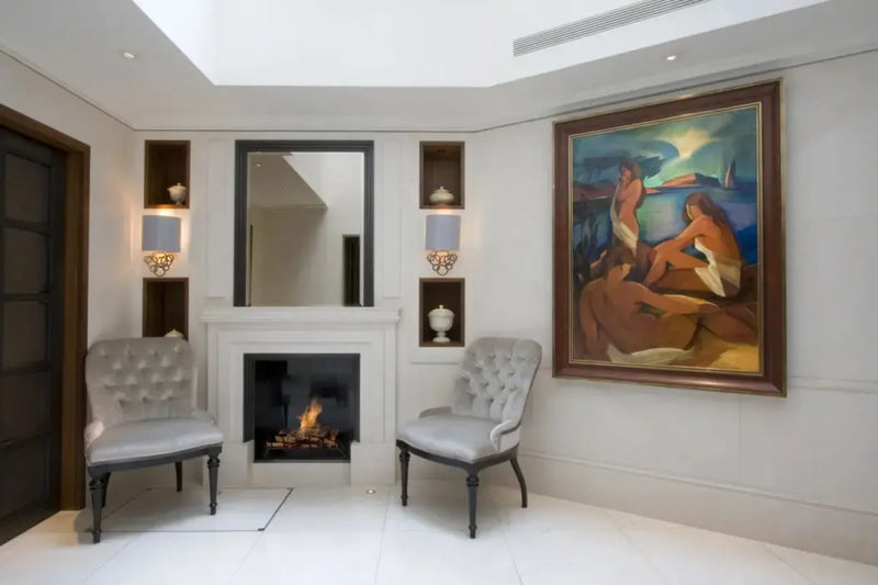 EcoSmart Fire Heritage 25" Ethanol Fireplace Insert with Stainless Steel Burner and Iron Grate by Mad Design Group