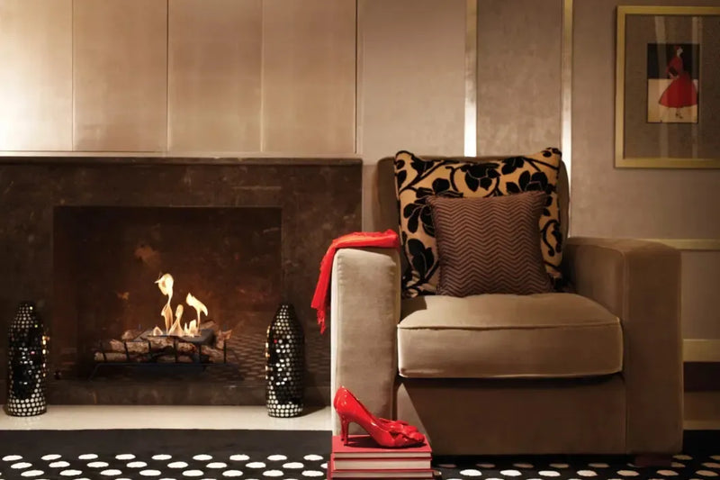 EcoSmart Fire Heritage 25" Ethanol Fireplace Insert with Stainless Steel Burner and Iron Grate by Mad Design Group