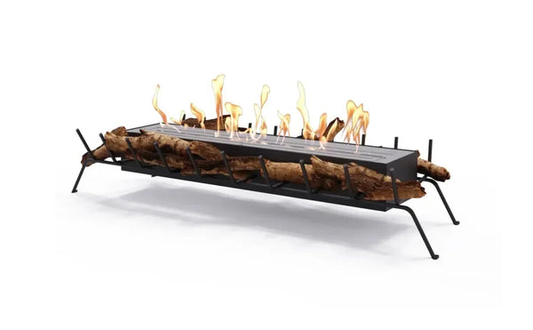 EcoSmart Fire Heritage 49" Ethanol Fireplace Insert with Black Burner and Iron Grate by Mad Design