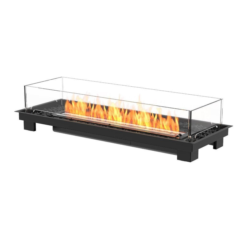 EcoSmart Fire Linear 50 47" Black Indoor Fire Pit Kit with Stainless Steel Ethanol Burner – Sleek Modern Design by Mad Design Group
