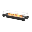EcoSmart Fire Linear 50 47" Black Indoor Fire Pit Kit with Stainless Steel Ethanol Burner – Sleek Modern Design by Mad Design Group
