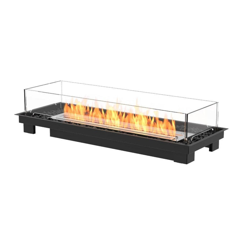 EcoSmart Fire Linear 50 47" Black Indoor Fire Pit Kit with Stainless Steel Ethanol Burner – Sleek Modern Design by Mad Design Group
