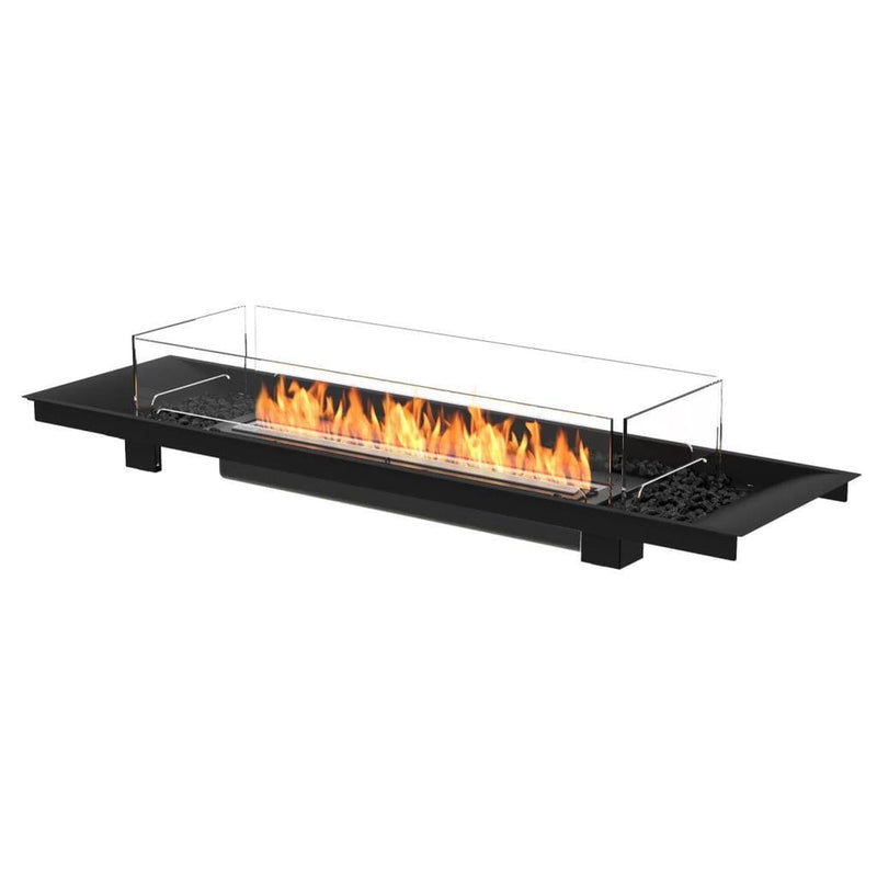 EcoSmart Fire Linear 65 64" Black Outdoor Fire Pit Kit with Stainless Steel Ethanol Burner – Modern Elegance by Mad Design Group