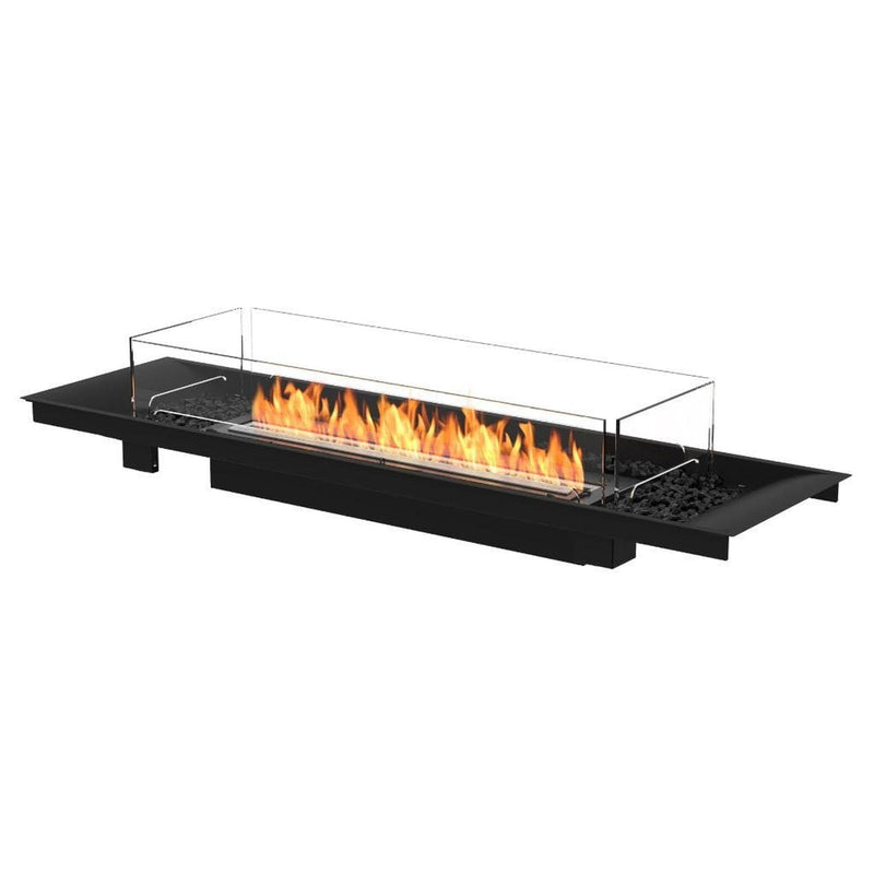 EcoSmart Fire Linear 65 64" Black Outdoor Fire Pit Kit with Stainless Steel Ethanol Burner – Modern Elegance by Mad Design Group