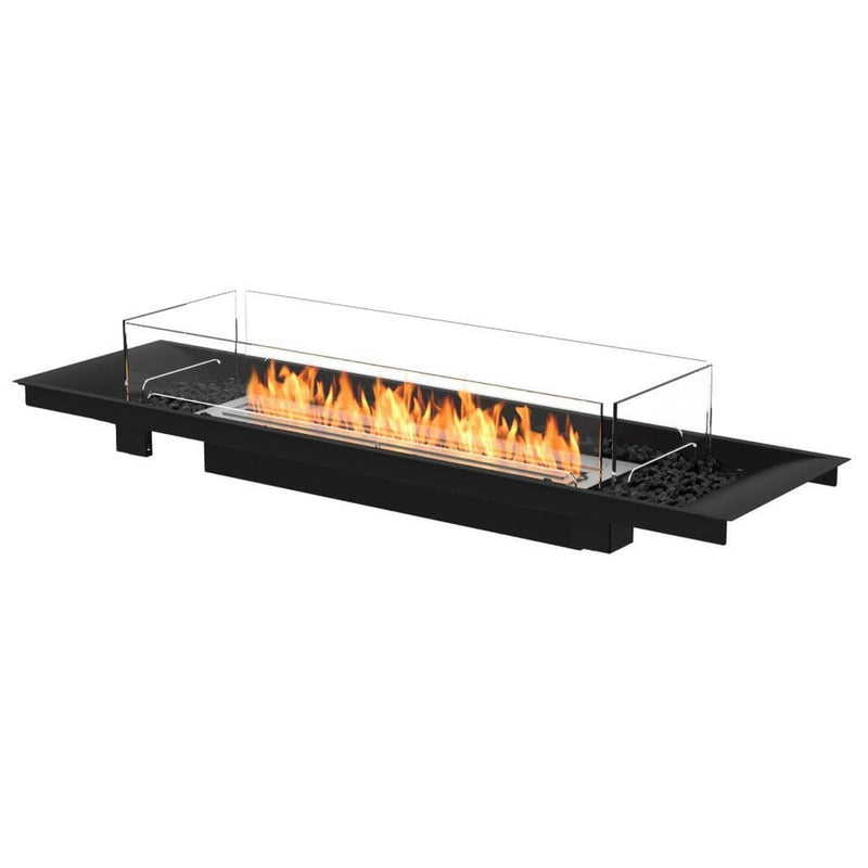 EcoSmart Fire Linear 65 64" Black Outdoor Fire Pit Kit with Stainless Steel Ethanol Burner – Modern Elegance by Mad Design Group