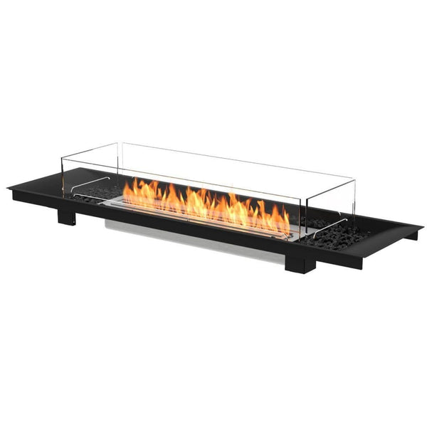 EcoSmart Fire Linear 65 64" Black Outdoor Fire Pit Kit with Stainless Steel Ethanol Burner – Modern Elegance by Mad Design Group