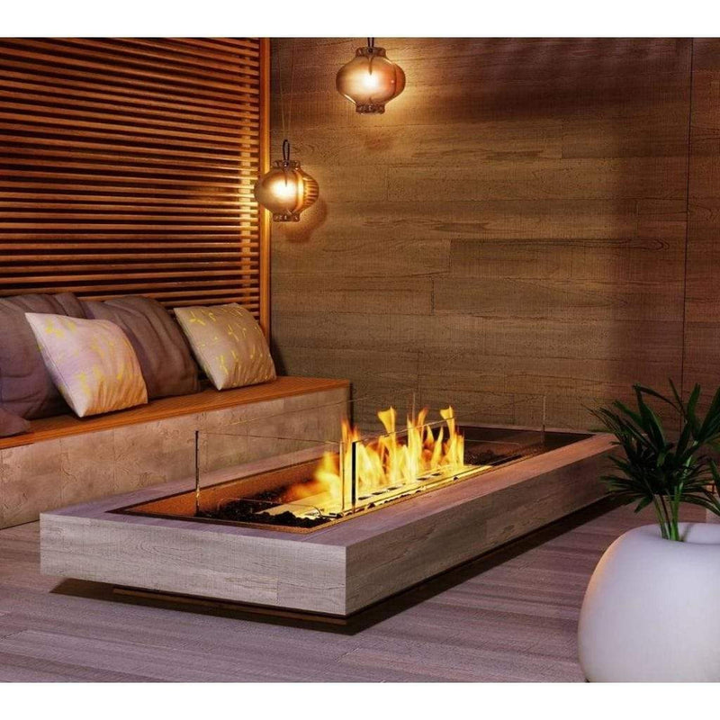 EcoSmart Fire Linear 65 64" Black Outdoor Fire Pit Kit with Gas LP/NG Burner – Contemporary Design by Mad Design Group