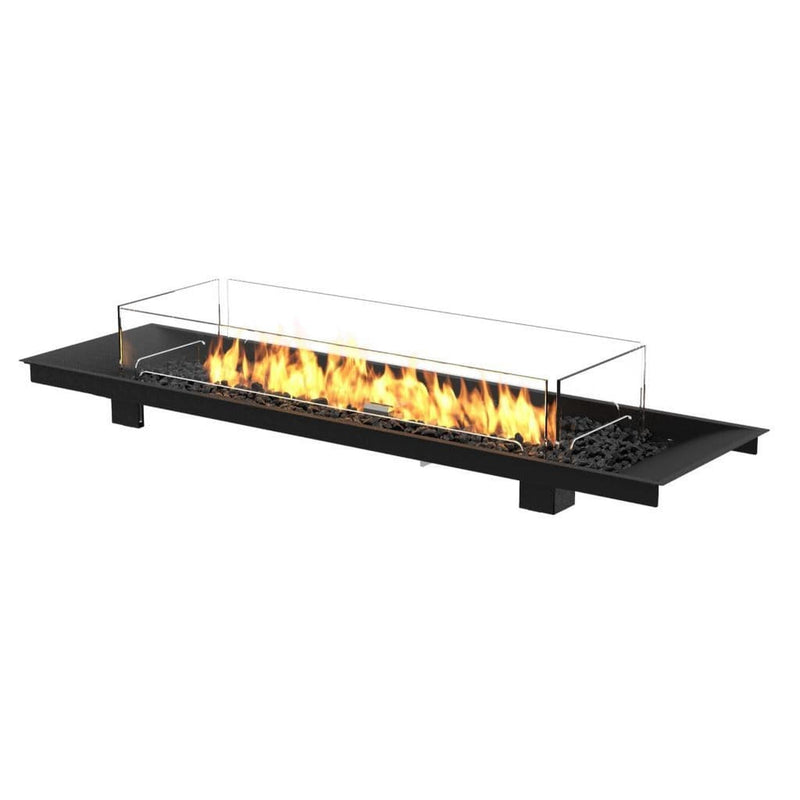 EcoSmart Fire Linear 65 64" Black Outdoor Fire Pit Kit with Gas LP/NG Burner – Contemporary Design by Mad Design Group