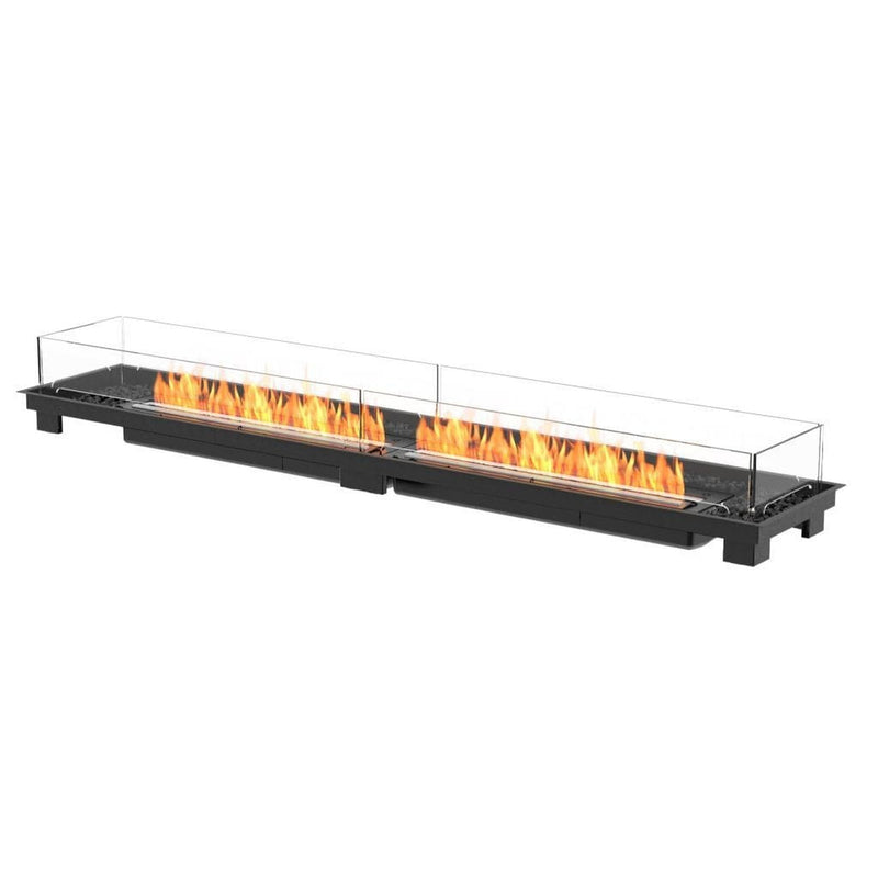 EcoSmart Fire Linear 90 90" Black Indoor Fire Pit Kit with Stainless Steel Ethanol Burner – Streamlined Design by Mad Design Group
