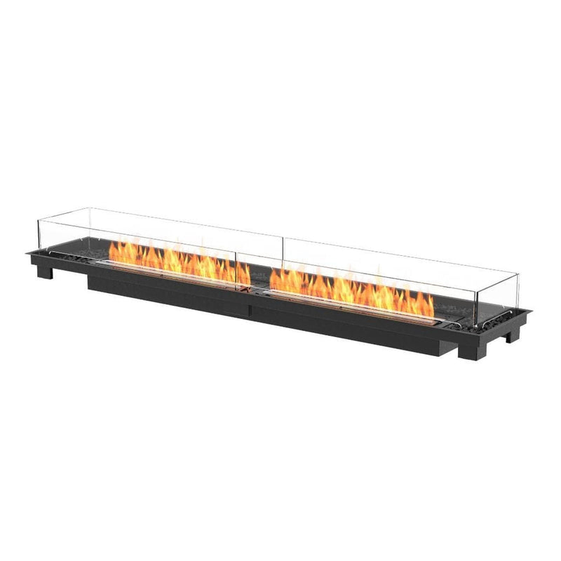 EcoSmart Fire Linear 90 90" Black Indoor Fire Pit Kit with Stainless Steel Ethanol Burner – Streamlined Design by Mad Design Group