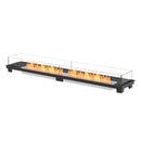 EcoSmart Fire Linear 90 90" Black Indoor Fire Pit Kit with Stainless Steel Ethanol Burner – Streamlined Design by Mad Design Group