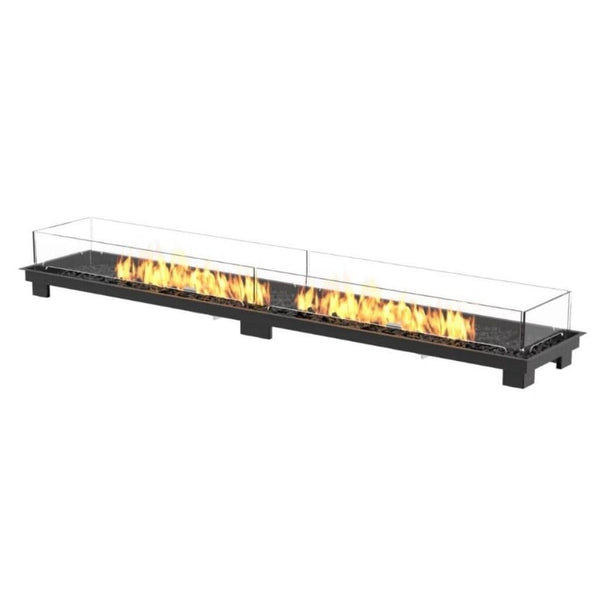 EcoSmart Fire Linear 90 90" Black Outdoor Fire Pit Kit with Gas LP/NG Burner – Streamlined Dual-Flame Design by Mad Design Group