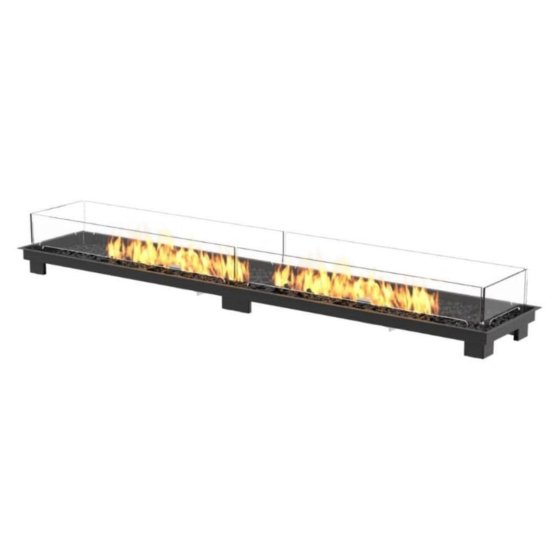 EcoSmart Fire Linear 90 90" Black Outdoor Fire Pit Kit with Gas LP/NG Burner – Streamlined Dual-Flame Design by Mad Design Group