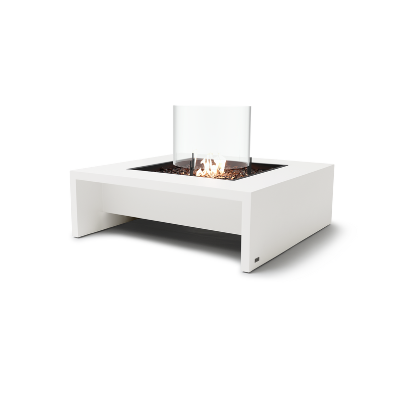 EcoSmart Fire Mojito 40" Bone Freestanding Fire Table with Gas LP/NG Burner and Waterfall Edge by Mad Design Group