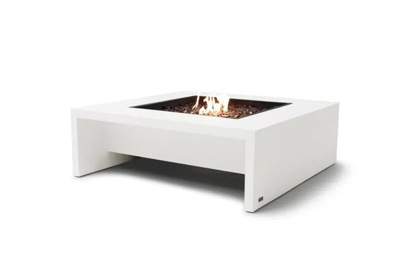 EcoSmart Fire Mojito 40" Bone Freestanding Fire Table with Gas LP/NG Burner and Waterfall Edge by Mad Design Group