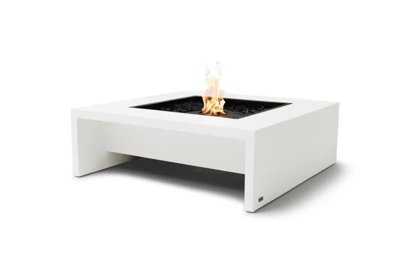 EcoSmart Fire Mojito 40" Bone Freestanding Outdoor Fire Table with Black Burner and Waterfall Edge Design by MAD Design Group
