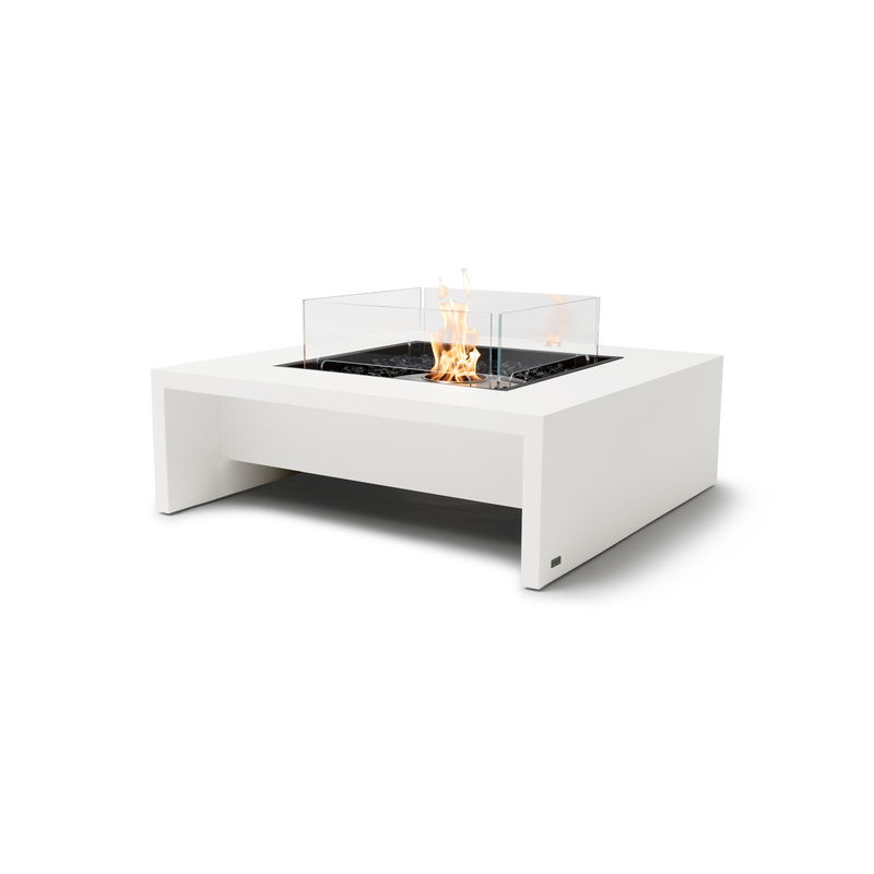 EcoSmart Fire Mojito 40" Bone Freestanding Outdoor Fire Table with Stainless Steel Burner and Waterfall Edge Design by MAD Design Group