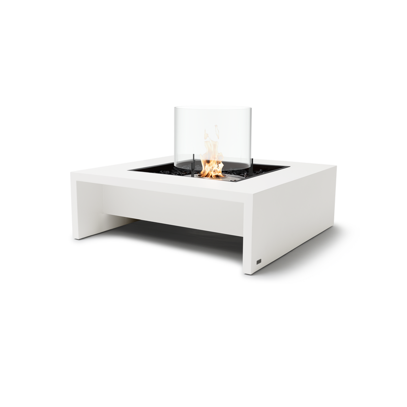 EcoSmart Fire Mojito 40" Bone Freestanding Outdoor Fire Table with Stainless Steel Burner and Waterfall Edge Design by MAD Design Group