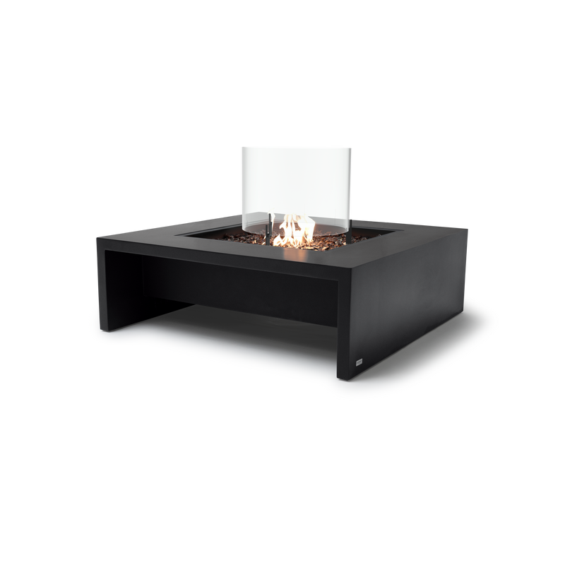 EcoSmart Fire Mojito 40" Graphite Freestanding Fire Table with Gas LP/NG Burner and Waterfall Edge by Mad Design Group